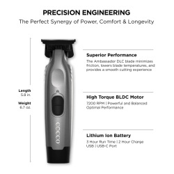 Masina de contur Cocco Veloce Pro trimmer Grey - articol profesional doar pentru frizeri si stilisti - Img 3