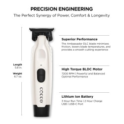 Masina de contur Cocco Veloce Pro trimmer Pearl White - articol profesional doar pentru frizeri si stilisti - Img 3