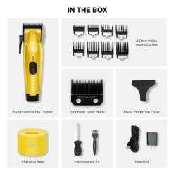 Masina de tuns Cocco Hyper Veloce Yellow - articol profesional doar pentru frizeri si stilisti - Img 4