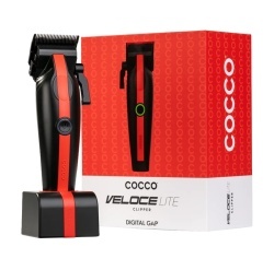 Masina de tuns Cocco Veloce Lite Clipper black/red - articol profesional doar pentru frizeri si stilisti - Img 3