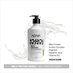 Sampon hidratare si reparare Agiva Milk Protein Amino Complex Pro Care Shampoo 1000 ml - Img 2