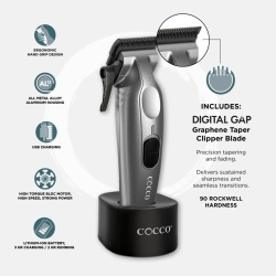 Masina de tuns Cocco Veloce Pro Grey - articol profesional doar pentru frizeri si stilisti - Img 3
