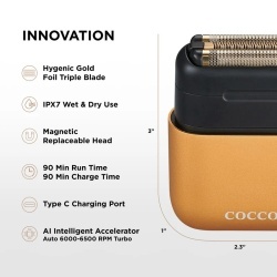 Shaver Cocco Impacto Gold - articol profesional doar pentru frizeri si stilisti - Img 8