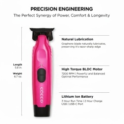 Masina de contur Cocco Hyper Veloce trimmer Pink - articol profesional doar pentru frizeri si stilisti - Img 2