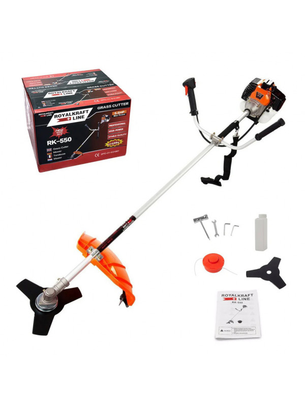 Motocoasa 5.5 cp 2T 55CC 7500 rot/min Professional Royal Kraft Line RK-550