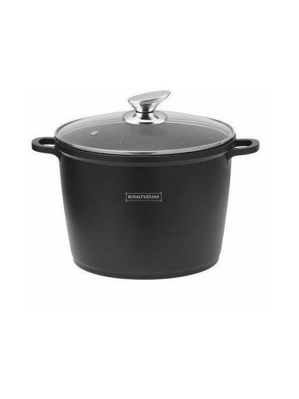 Oala marmorata cu capac 24 cm 6,5L Royalty Line RL AD24M, antiaderenta