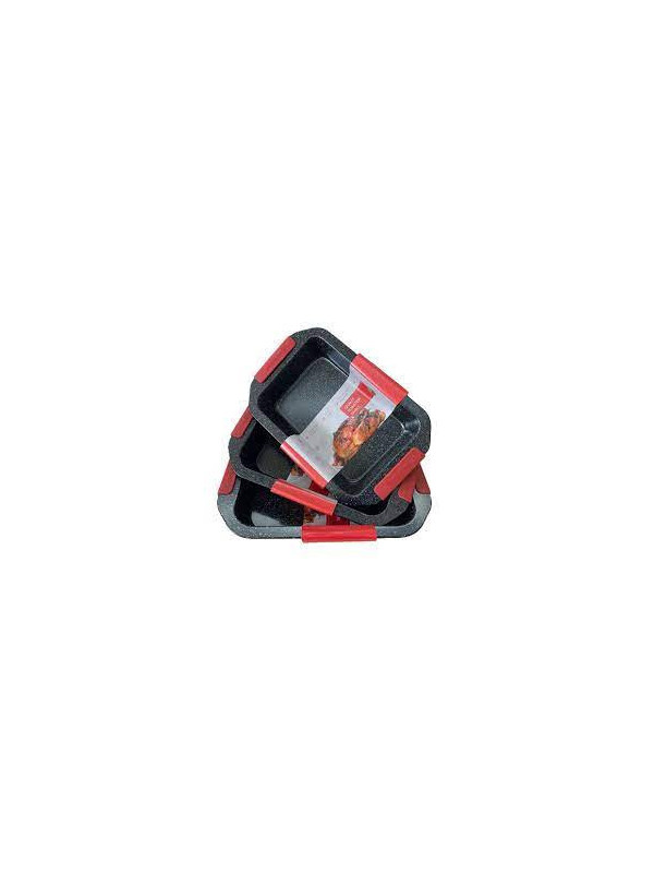 Set 3 tavi de copt Royalty Line, Granit 35 x 23 x 6,0, Negru RL-MM3