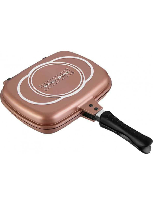 Tigaie grill dubla, Royalty Line 32 cm,RL-DF34M-C,copper