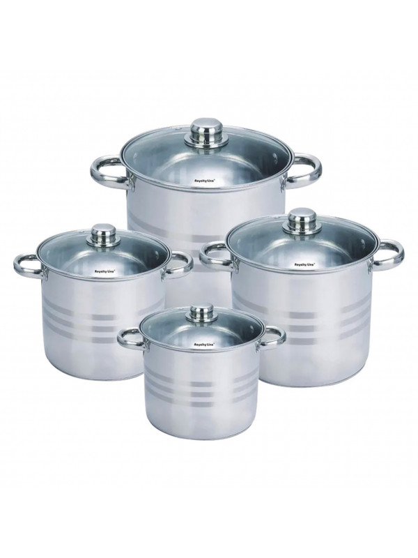 Set 4 oale inox cu capac Royalty Line RL-SP8