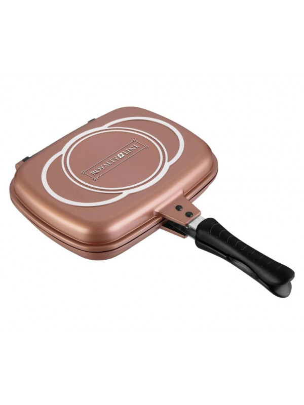 Tigaie grill dubla, Royalty Line 32 cm Royalty Line,RL-DF32M-C,Copper