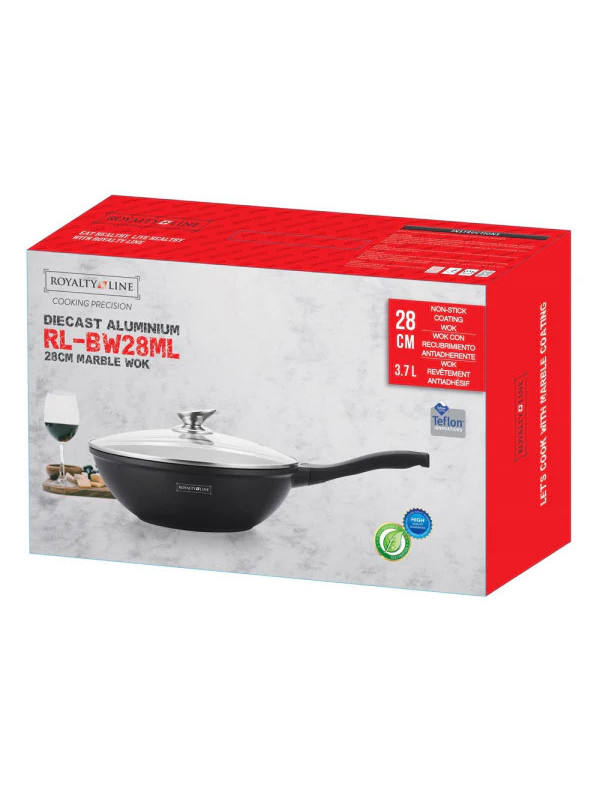 Tigaie Wok cu capac, marmorata 28 cm RL-BW28ML Royalty Line
