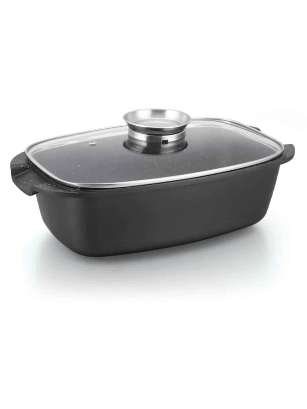 Tava cuptor, plita, Royalty Line RL-ACR32 ML, 32 cm 5,5 L, interior marmura