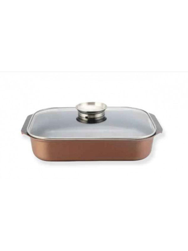 Tava cuptor marmorata cu capac, tip roaster,34cm, RL-ARG34ML Royalty Line,