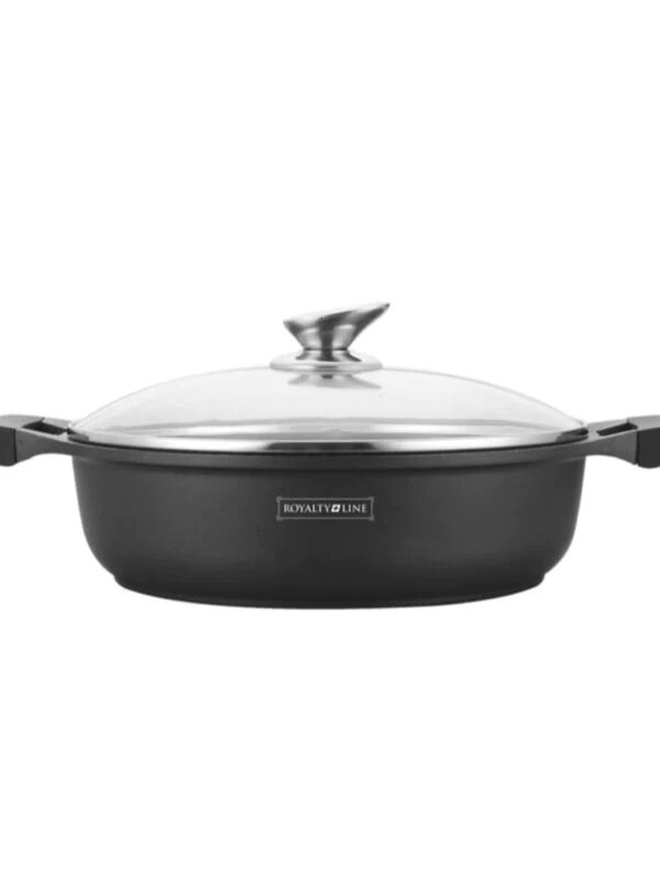 Cratita marmorata joasa cu capac 26 cm 3L RL-BR26ML Royalty Line