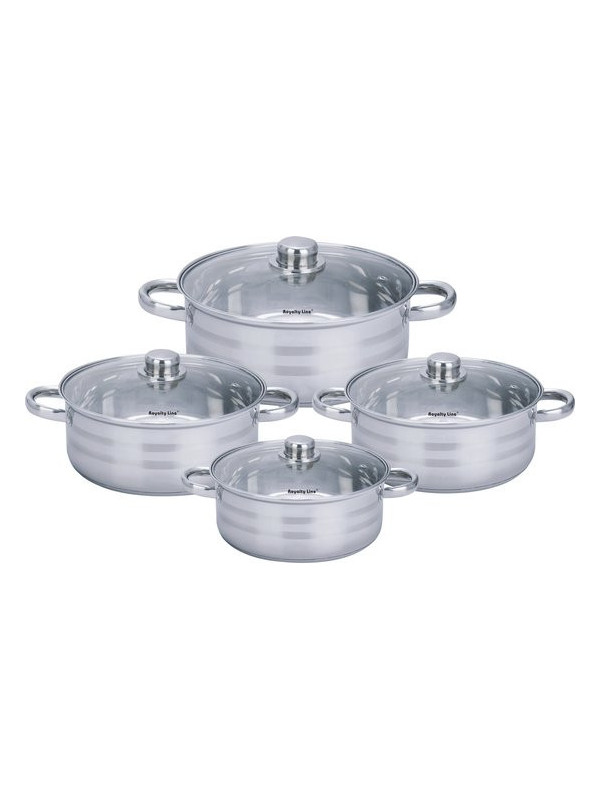 Set 4 cratite inox cu capac Royalty Line RL-SP7 24/26/28/30 cm