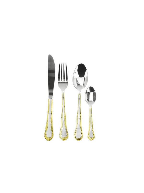 Set de tacamuri ptr 12 pers cu finisaj in oglinda 72 piese GOLD RL-72G