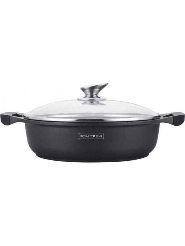 Cratita marmorata joasa cu capac 30 cm 4,8L RL-BR30ML Royalty Line