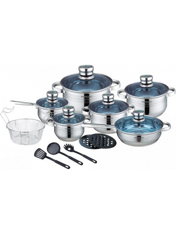 Set vase gatit 18 piese , otel inoxidabil, Royalty Line RL 1801B