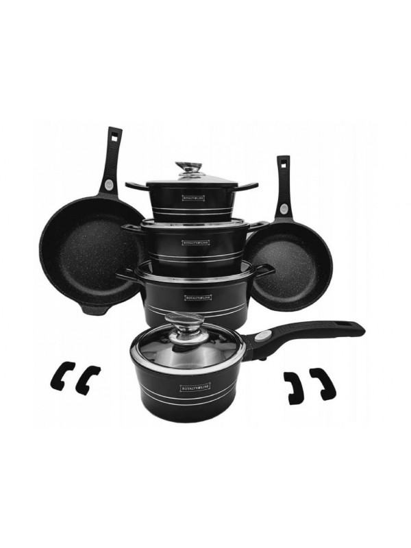 Set vase de gatit Royalty Line 10 piese,RL-BS1010 MB, matt black