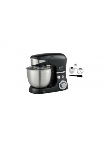 Mixer planetar cu bol inox Royalty Line RL-PKM1600 Negru Max, 1600W, 5,5 litri, 6 viteze + Pulse - Img 1