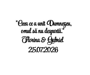 Sticker pentru oglindă verighete "Ceea ce a unit Dumnezeu"