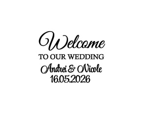Sticker pentru oglinda 'Welcome to our wedding'