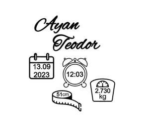 Sticker cu detaliile bebeluşului