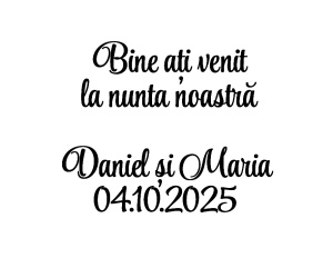 Sticker pentru oglindă 'Bine ați venit la nunta noastră'