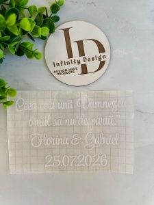 Sticker pentru oglindă verighete "Ceea ce a unit Dumnezeu" - Img 3