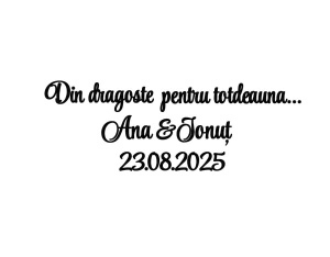 Sticker pentru oglindă verighete "Din dragoste pentru totdeauna"