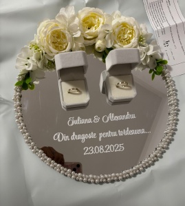 Sticker pentru oglindă verighete "Din dragoste pentru totdeauna" - Img 4