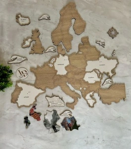 Harta Amintirilor Europa – Ramă Foto Personalizată cu Locațiile favorite - Img 2