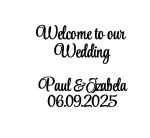 Sticker pentru oglindă 'Welcome to our wedding'