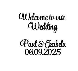 Sticker pentru oglindă 'Welcome to our wedding'