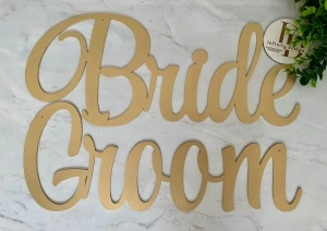 Scris pentru panou foto Bride and Groom - 55 cm
