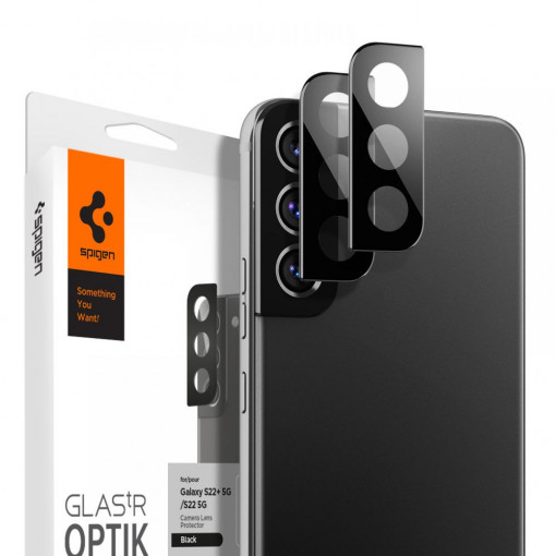Folie Camera pentru Samsung Galaxy S22 / S22 Plus (set 2) - Spigen Optik.TR - Black
