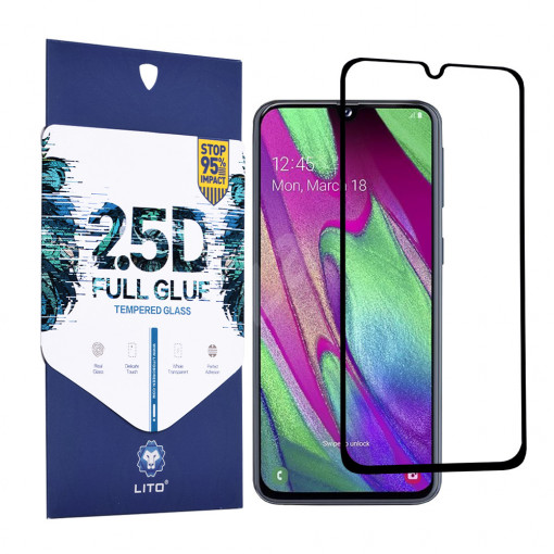 Folie protectie telefon Samsung Galaxy A40 - Lito 2.5D FullGlue Glass - Black
