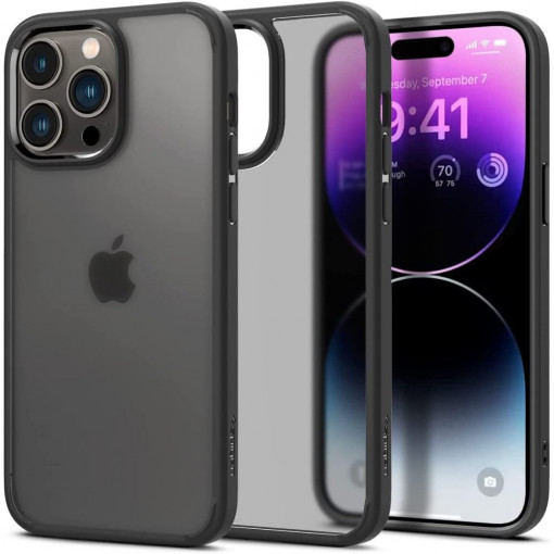 Husa telefon iPhone 14 Pro Max - Spigen Ultra Hybrid - Frost Black