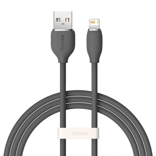 Cablu de Date USB la Lightning 2.4A, 1.2m - Baseus Jelly Liquid Silica Gel (CAGD000001) - Black