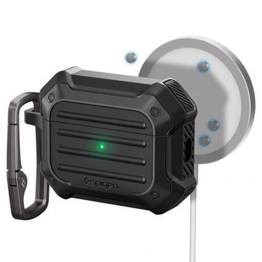 Husa pentru Apple AirPods Pro 1 / 2 - Spigen Tough Armor MagSafe - Black