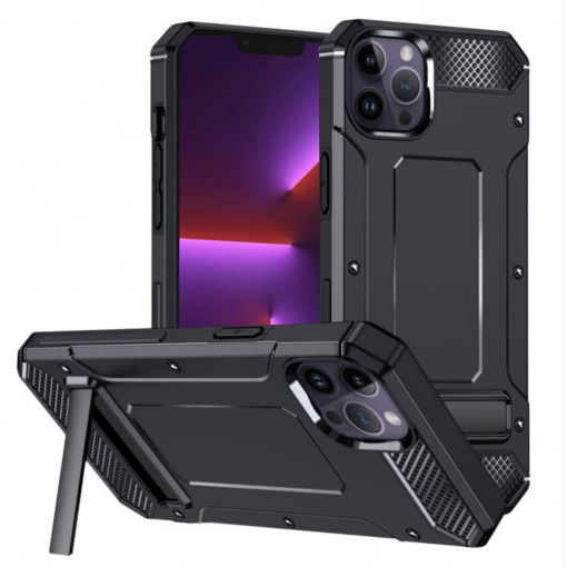 Husa telefon iPhone 13 Pro - Techsuit Hybrid Armor Kickstand - Black