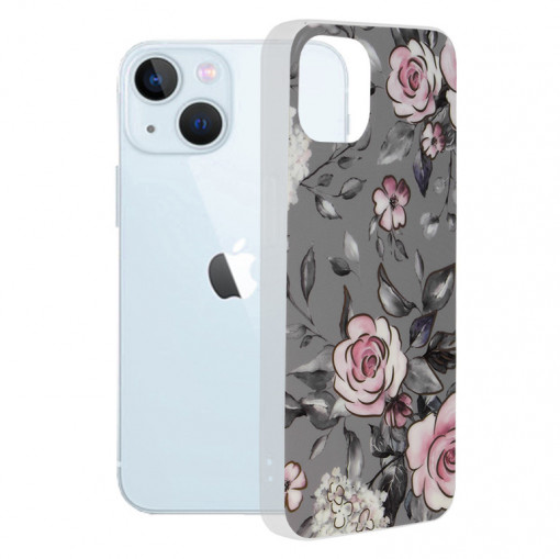 Husa telefon iPhone 13 - Techsuit Marble Series - Bloom of Ruth Gray