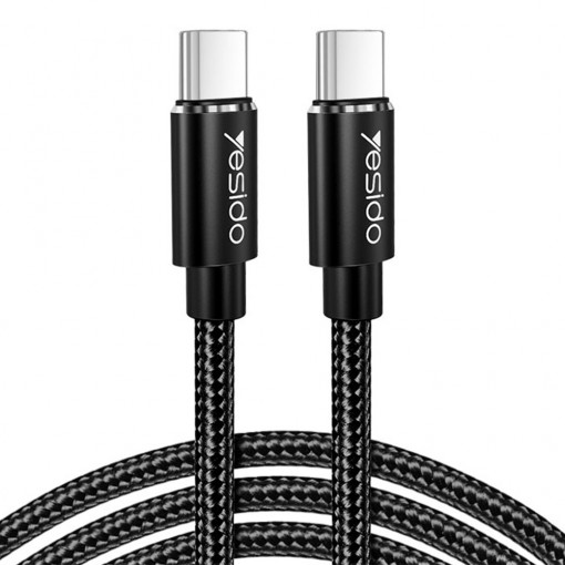 Cablu de Date Type-C la Type-C 45W, 3A, 1.2m - Yesido (CA-55) - Black