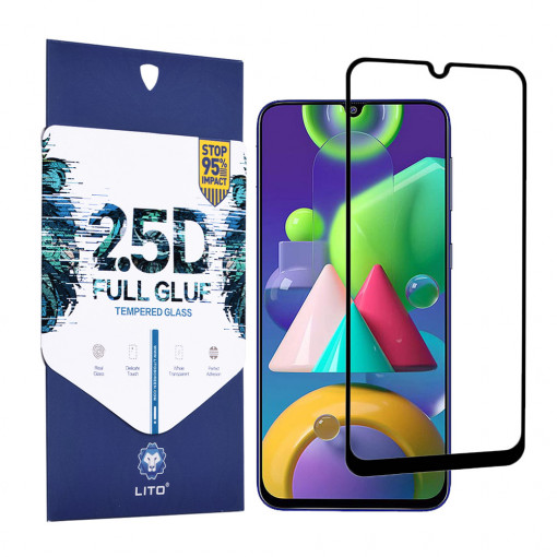 Folie protectie telefon Samsung Galaxy A20 / A30 / A30s / A50 / A50s / M21 / M30 / M30s / M31 - Lito 2.5D FullGlue Glass - Black