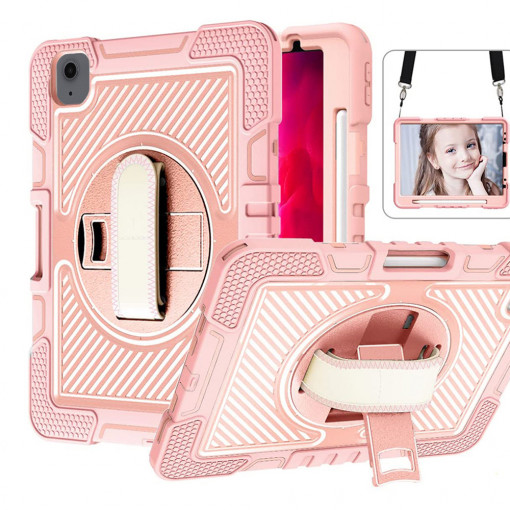 Husa pentru iPad Air 4 / 5 (2020/2022) / iPad Pro 11 (2018 / 2020 / 2021 / 2022) - Techsuit StripeShell 360 - Pink