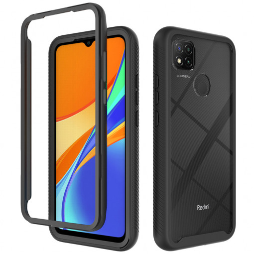 Husa telefon Xiaomi Redmi 9C / Redmi 9C NFC + Folie - Techsuit Defense360 Pro - Black