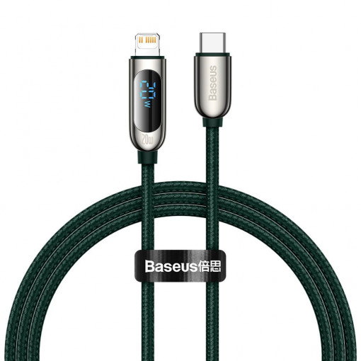 Cablu de Date Type-C la Lightning 20W, 1m - Baseus Display (CATLSK-06) - Green