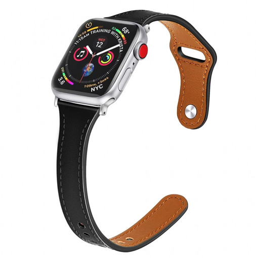 Curea dama pentru Apple Watch 1 / 2 / 3 / 4 / 5 / 6 / 7 / SE / 8 (38 / 40 / 41 mm) - Techsuit Watchband (W033) - Black