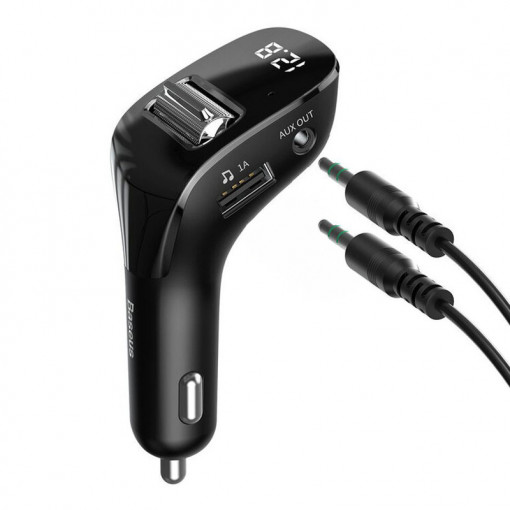 Incarcator Auto Cu Modulator FM 2xUSB 15W 2A - Baseus F40 (CCF40-01) - Black
