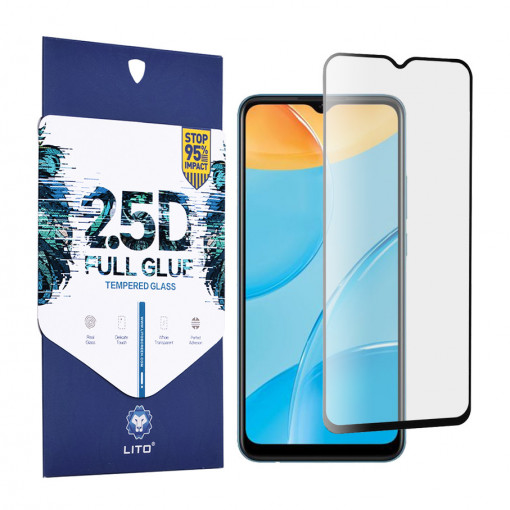 Folie protectie telefon Oppo A15 / A15s / A16 / A16s / A54s - Lito 2.5D FullGlue Glass - Black